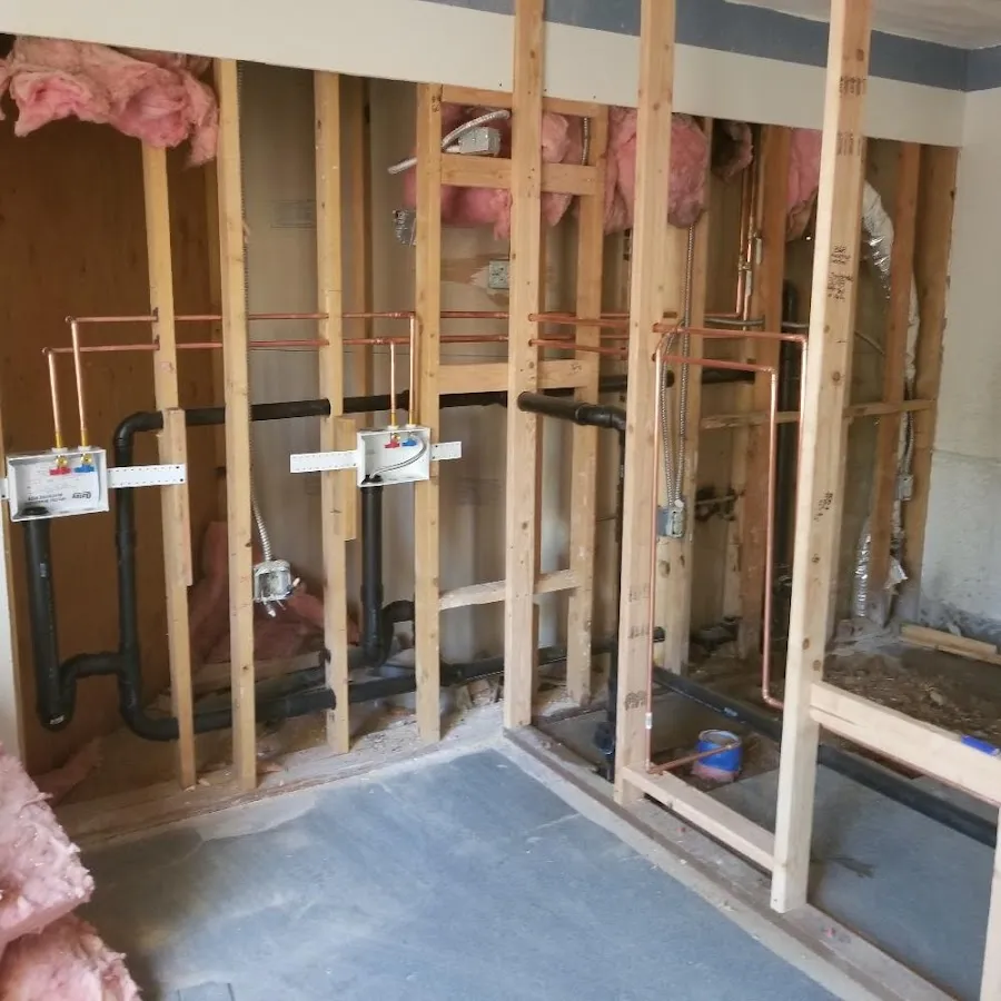 Copper pipe rough-in and plumbing installation in Albemarle